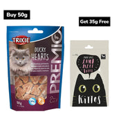 Trixie Premio Ducky Hearts & Kittos Purr fect Lamb Filet Bites Cat Treats