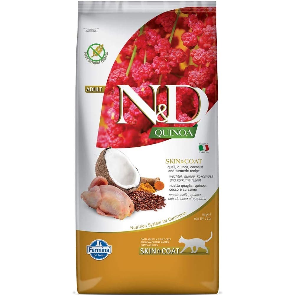 Farmina N&D Quinoa Quail Coconut & Turmeric Skin & Coat Grain Free Adult Cat Dry Food