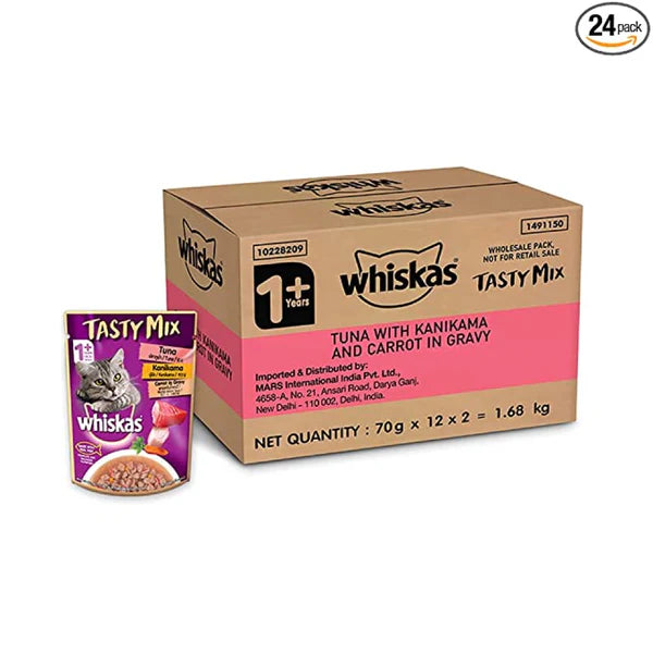 Whiskas Tuna with Kanikama And Carrot in Gravy Tasty Mix Adult Cat Wet Food