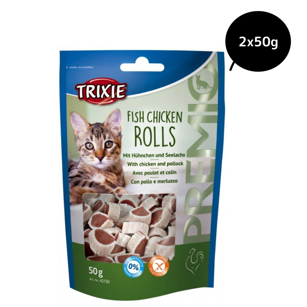 Trixie Premio Fish and Chicken Rolls Cat Treats
