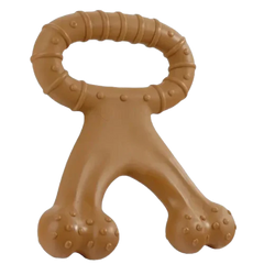 Talking Dog Club Tug-N-Pull Nylon Bone Heavy Chew Toy for Dogs (Brown)