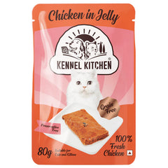 Kennel Kitchen Chicken in Jelly Wet Food and Creameroo Chicken with Mackerel Creamy Treats for Cats Combo