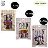 Chip Chops Diced Chicken, Chicken and Codfish Sandwich and Chicken Tenders Dog Treats Combo (Pack of 3)