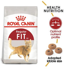 Royal Canin Fit 32 Dry Food and Instinctive Adult Gravy Cat Wet Food Combo