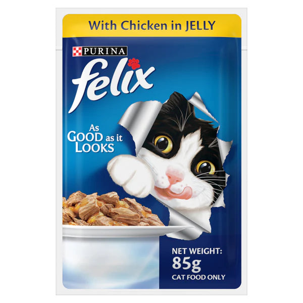 Purina Felix Mackerel with Jelly and Chicken with Jelly Adult Cat Wet Food Combo