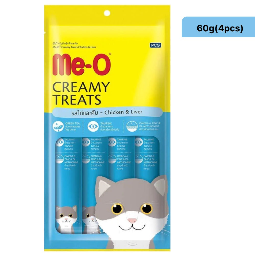 Me O Creamy Chicken & Liver and Sheba Tuna Flavor and Tuna & Prawn Maguro Selection Melty Premium Cat Treats Combo