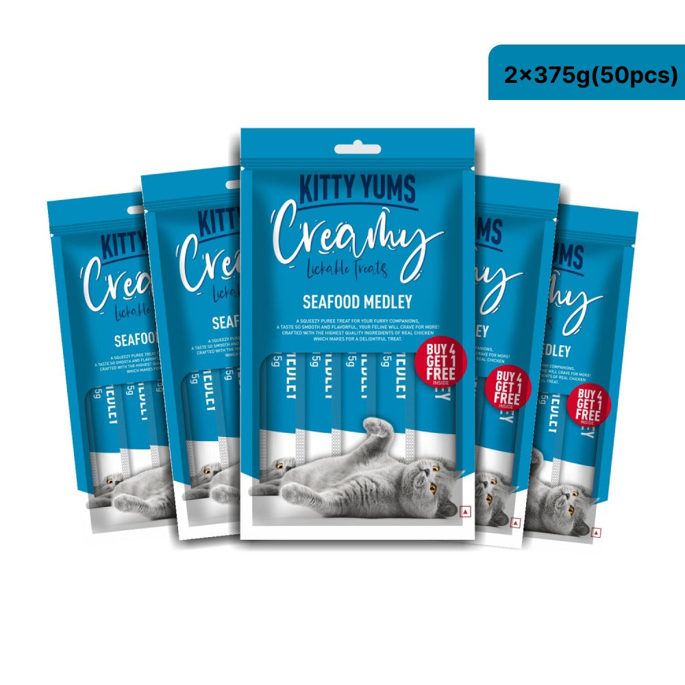 Kitty Yums Seafood Medley Creamy Cat Treat