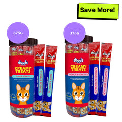Drools Tuna & Bunito and Salmon & Skipjack Creamy Cat Treats Combo