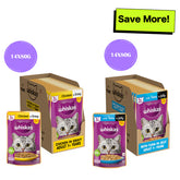 Whiskas Tuna in Jelly Meal and Chicken Gravy Adult Cat Wet Food Combo