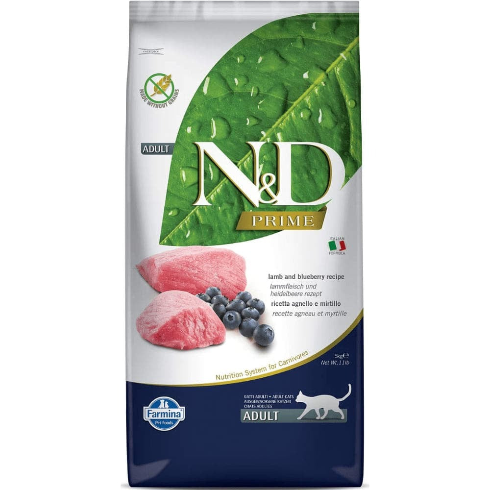 Farmina N&D Prime Lamb & Blueberry Grain Free Adult Cat Dry Food