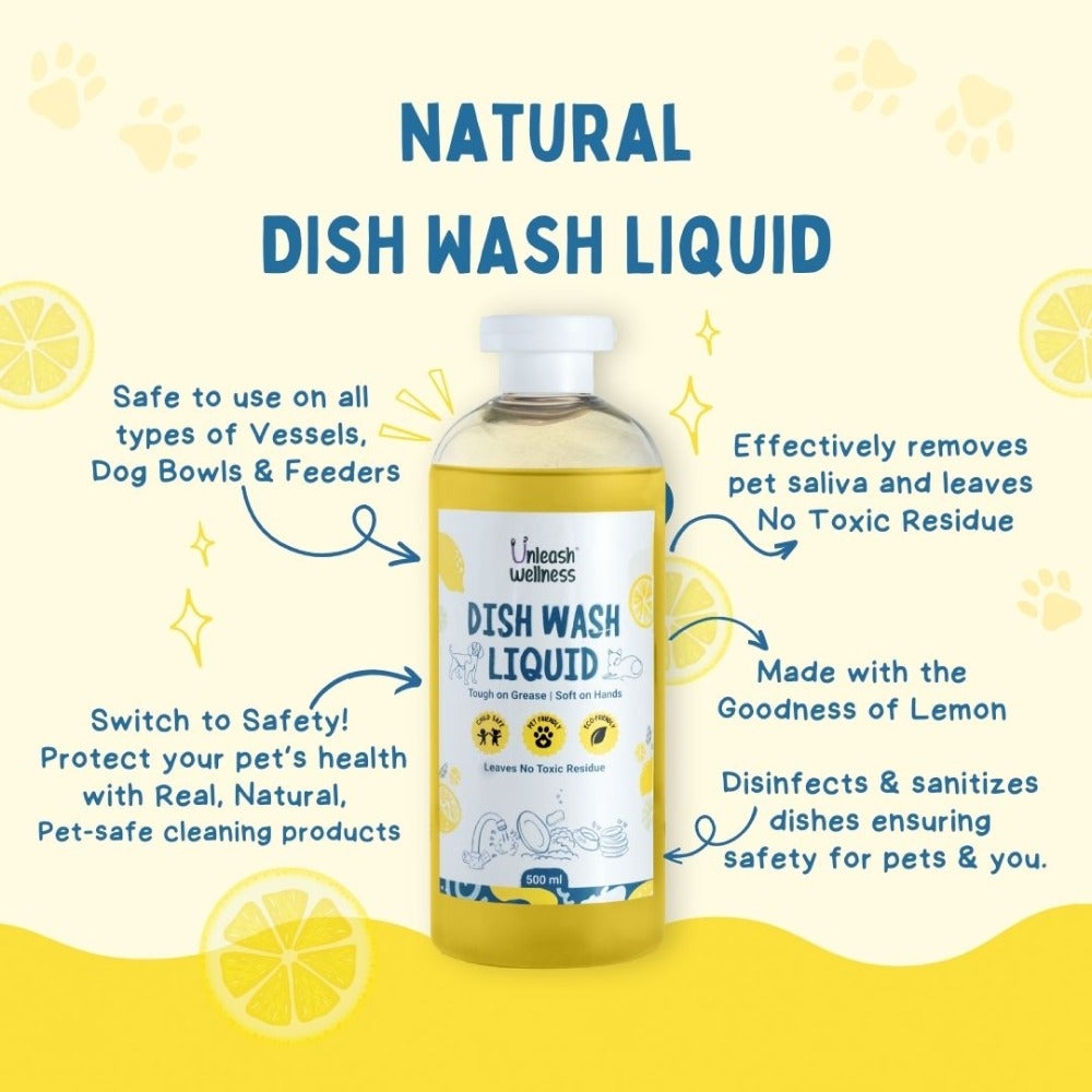 Unleash Wellness Pet Safe Dishwashing Liquid for Dogs and Cats