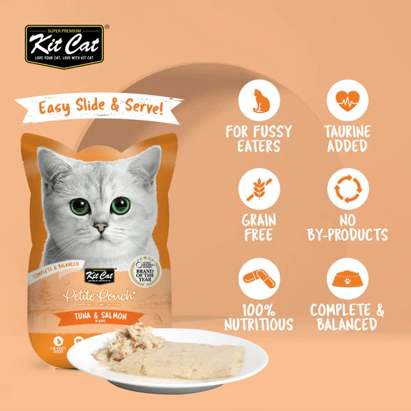 Kit Cat Chicken, Chicken & Salmon and Tuna & Salmon Cat Wet Food Combo