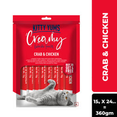 Kitty Yums Crab & Chicken Creamy Cat Treats