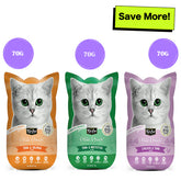 Kit Cat Tuna & White Fish, Chicken & Tuna, Tuna & Salmon Fish Cat Wet Food Combo