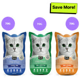 Kit Cat Tuna and White Fish, Tuna & Salmon Fish and Classic Tuna Cat Wet Food Combo