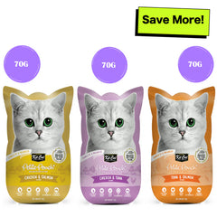 Kit Cat Chicken & Tuna, Chicken & Salmon, Tuna & Salmon Fish Cat Wet Food Combo