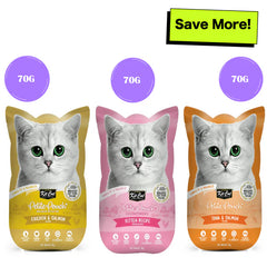 Kit Cat Chicken, Chicken & Salmon and Tuna & Salmon Cat Wet Food Combo