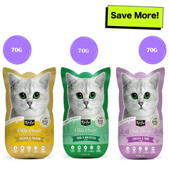Kit Cat Tuna & White Fish, Chicken & Salmon and Chicken & Tuna Cat Wet Food Combo
