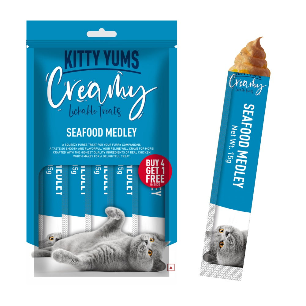 Kitty Yums Seafood Medley Creamy Cat Treat