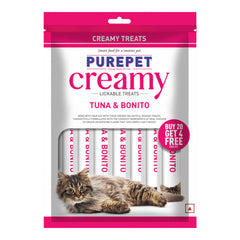 Purepet Tuna and Bonito Lickable Creamy Treats for Cats
