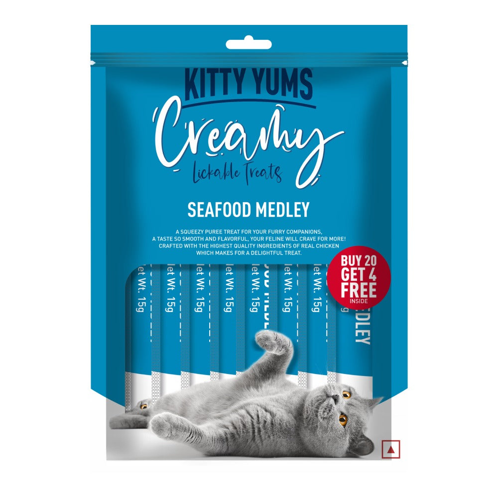 Kitty Yums Seafood Medley Creamy Cat Treat