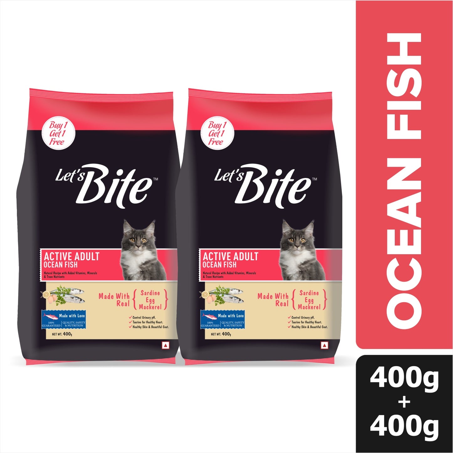 Let's Bite Active Adult Ocean Fish Dry Cat Food