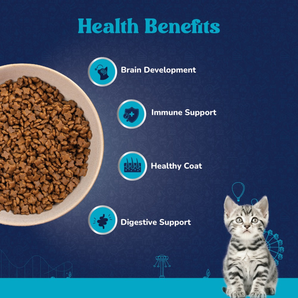 Carniwel Ocean Fish and Krill Dry Food and Sheba Chicken Loaf Rich Premium Kitten (2 to 12 Months) Fine Cat Wet Food Combo