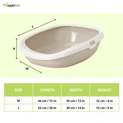 Savic Gizmo Litter Tray with Rim for Cats (Mocha)