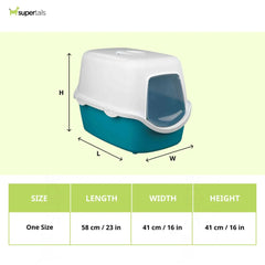 Trixie Vico Cat Litter Tray with Dome for Cats (Turquoise)