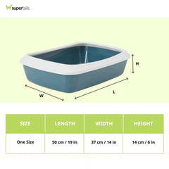 Savic Iriz Litter Tray with Rim for Cats (White Bluestone)