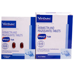 Virbac Ipraz Dewormer and Nutrich Multi Vitamin Tablets for Dogs Combos