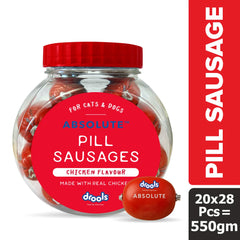 Drools Real Chicken Pill Sausage Treats for Dogs and Cats(Jar)