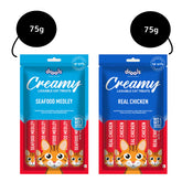 Drools Real Chicken and Seafood Medley Creamy Cat Treats Combo
