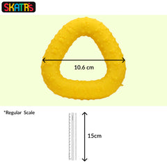Skatrs Rubber Triangular Ring toy for Dogs and Cat (Yellow)
