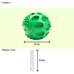 Kibbo Non Toxic Squeaky Rubber Ball Chew Toy for Dogs and Cat (Green)