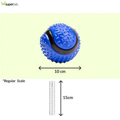 Kibbo Non Toxic Dotted Rubber Big Ball Chew Toy for Dogs and Cat (Blue)