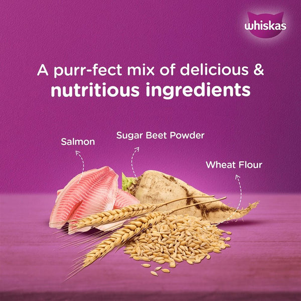 Whiskas Salmon in Gravy Meal and Chicken With Salmon Wakame Seaweed in Gravy Tasty Mix Adult Cat Wet Food Combo