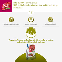 Farmina N&D Quinoa Duck Coconut & Turmeric Skin & Coat Grain Free Mini Adult Dog Dry Food
