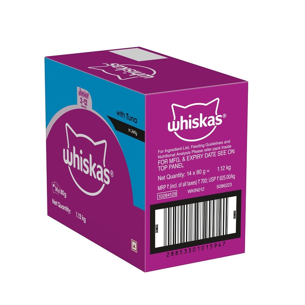 Whiskas Tuna in Jelly Kitten Cat Wet Food (80g)