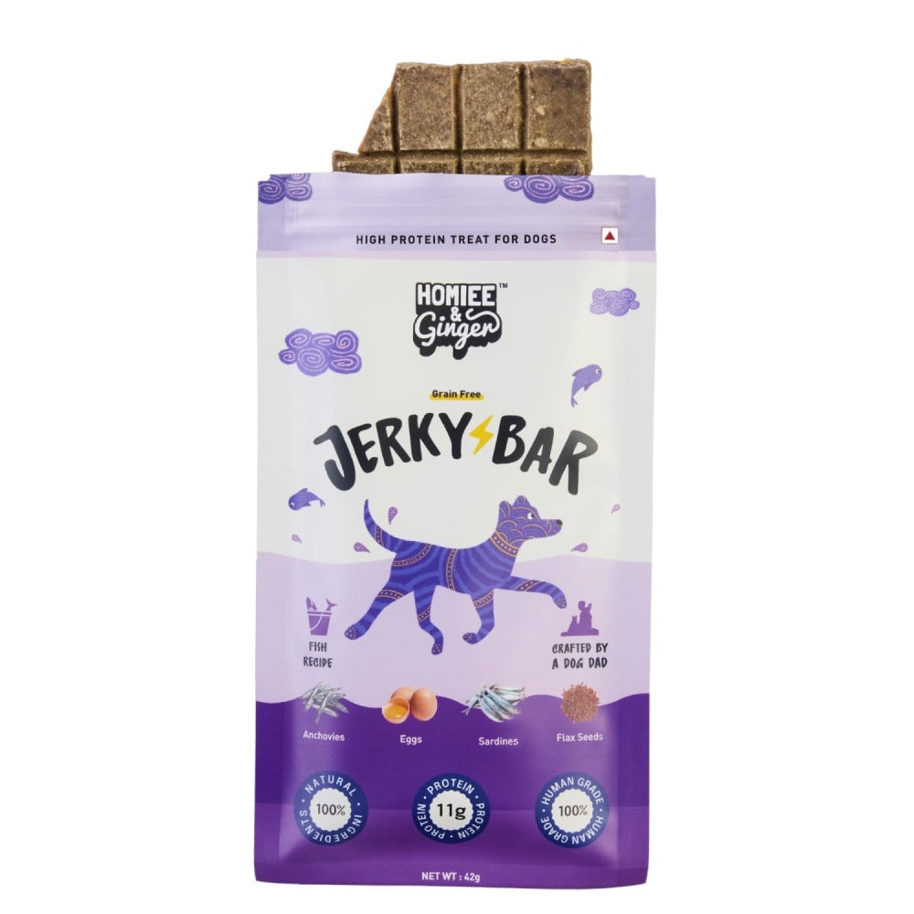 Homiee & Ginger Air Dried Grain Free Chicken, Mutton and Fish Jerky Bar Dog Treats Combo