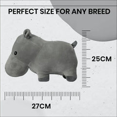 Basil Cuddly Soft Hippo Plush Toy for Dogs and Cats (Grey)