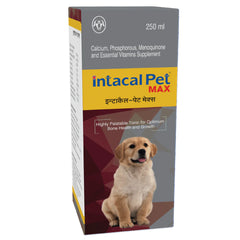 Intas Intacal Pet Max for Calcium & Multivitamin Supplement Dogs and Cats (250ml)