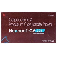 Ttk Nepocef CV 325mg (Cefpodoxime Proxetil & Potassium Clavulanate) Tablet for Dogs and Cats
