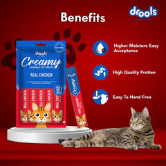 Drools Salmon & Skipjack, Crab & Chicken and Real Chicken Creamy Cat Treats Combo