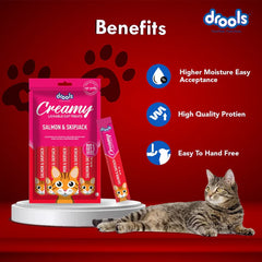 Drools Tuna & Bunito , Salmon & Skipjack and Real Chicken Creamy Cat Treats Combo