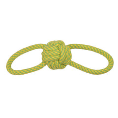 Skatrs Double Loop Knotted Rope Chew Toy for Dogs and Cats (Green/Yellow)