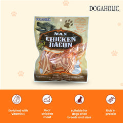 Dogaholic Max Barbeque Chicken Bacon Strips Dog Treats