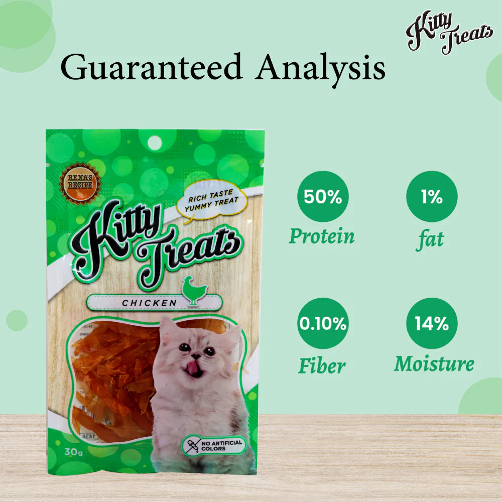Kitty Treats Soft Chicken and Tuna, Chicken with Shrimp Flavour and Soft Chicken Jerky Sliced Cat Treats Combo
