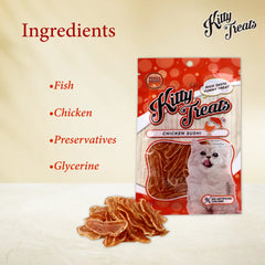Kitty Treats Chicken Sushi, Chicken with Scallop and Soft Chicken and Tuna Cat Treats Combo