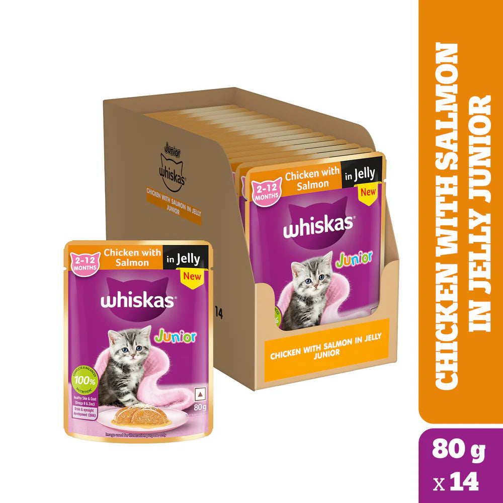 Whiskas Chicken with Salmon in Jelly Kitten (2-12 Months) Cat Wet Food